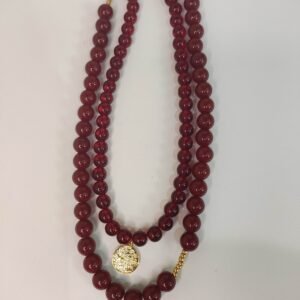 שרשרת חרוזי קריסטל - בורדו